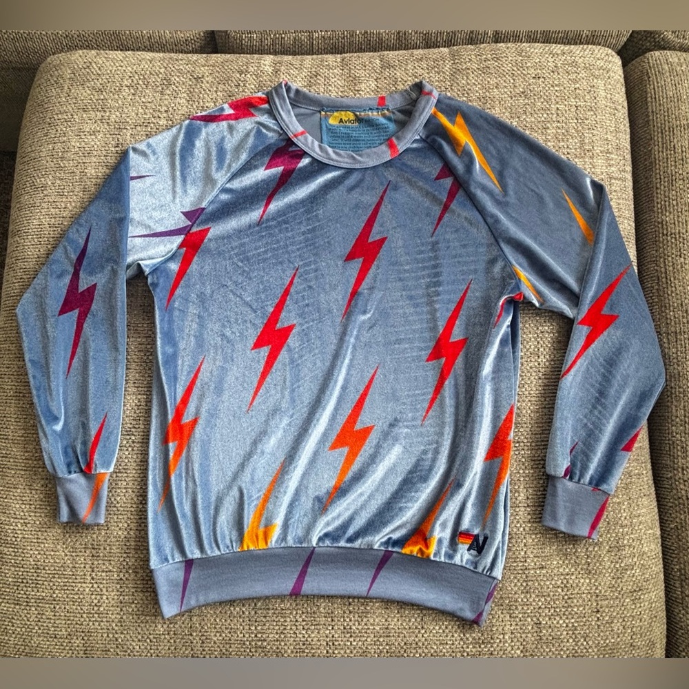 Aviator Nation Blue Lightning Bolt Sweatshirt - Picture 2 of 7
